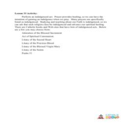 Temporal Punishment and Indulgences - Activity - Grades 6-8